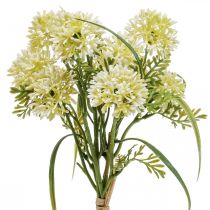 Fleurs artificielles allium blanc décoration oignons ornementaux 34cm 3pcs en bouquet