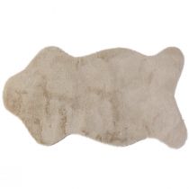 Article Chemin de table décoratif en fausse fourrure, tapis en fourrure beige 50 × 90 cm