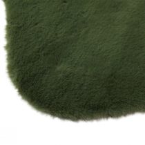 Article Chemin de table décoratif vert en fausse fourrure, tapis en fourrure 50 × 90cm