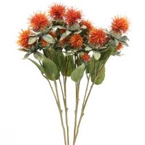 Plantes artificielles carthame chardon branche chardon orange 4pcs