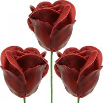 Roses Artificielles Bordeaux Wax Roses Déco Roses Wax Ø6cm 18pcs