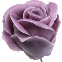 Article Roses artificielles lilas wax roses déco roses wax Ø6cm 18 pièces