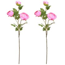 Article Roses artificielles Pivoines artificielles en rose L80cm 2pcs