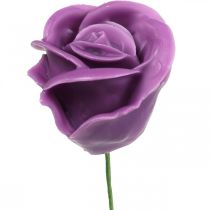 Article Roses artificielles roses violettes wax roses déco wax Ø6cm 18p