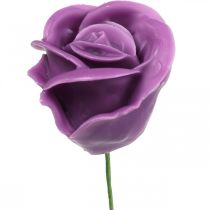 Article Roses artificielles roses en cire violettes roses décoratives en cire Ø6cm 18 pcs