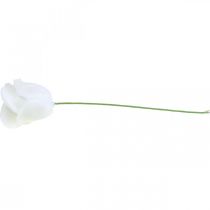 Article Roses décoratives en cire blanche Ø6cm - Lot de 18