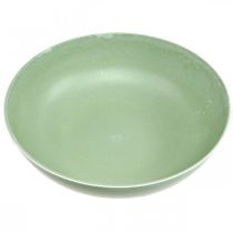 Article Coupe ronde en plastique vert et blanc Ø30cm H8,5cm pour décoration florale