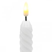 Bougies LED blanc timer cire véritable pour batterie 25cm 2pcs