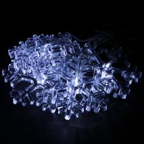 Article Décoration de fenêtre LED Noël blanc froid pour batterie 25×90cm
