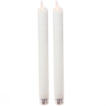 Bougie LED en bâton de cire bougies blanches pour batterie 24cm 2 pièces