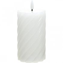 Bougie LED avec minuteur blanc cire véritable blanc chaud Ø7.5cm H15cm