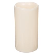 Article Grande bougie LED à pile avec minuterie 25 cm lumière blanc chaud en plastique