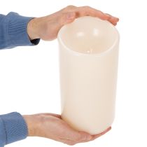 Article Grande bougie LED à pile avec minuterie 25 cm lumière blanc chaud en plastique