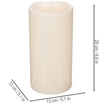 Article Grande bougie LED à pile avec minuterie 25 cm lumière blanc chaud en plastique