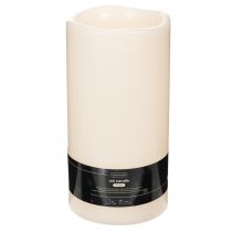 Article Grande bougie LED à pile avec minuterie 25 cm lumière blanc chaud en plastique