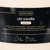 Article Grande bougie LED à pile avec minuterie 25 cm lumière blanc chaud en plastique