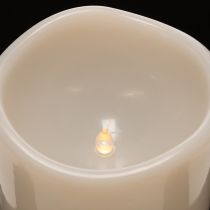 Article Grande bougie LED à pile avec minuterie 25 cm lumière blanc chaud en plastique