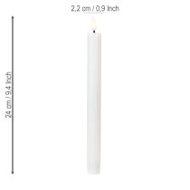 Article Bougies LED blanches coniques en cire blanc chaud 24,5 cm 2 pièces