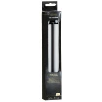 Article Bougies LED blanches coniques en cire blanc chaud 24,5 cm, lot de 2