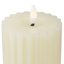 Article Bougies LED avec minuterie bougies à rainure en cire 7,5/10cm crème 2 pièces