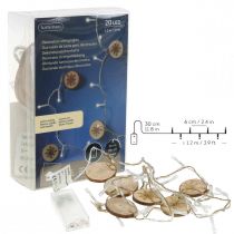 Article Guirlande lumineuse LED à l'intérieur des disques en bois de lumières de Noël L120cm