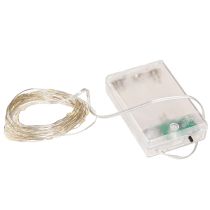 Article Guirlande lumineuse LED 40 micro-LED blanc chaud minuterie pour batterie 6 pièces