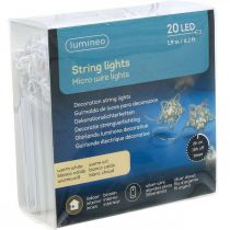Article Guirlande lumineuse LED étoiles micro LED minuterie intérieur blanc 1.90m