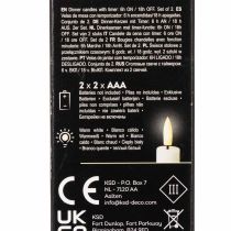 Article Lot de 2 bougies flambeau LED en cire rouge, 24 cm, lumière blanc chaud