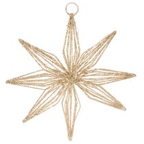 Article Étoile décorative LED en fil doré 22 cm pour intérieur avec 20 LED blanc chaud