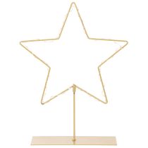 Article Sapin étoile en métal doré 33 cm avec 50 LED, décoration de table lumineuse pour intérieur