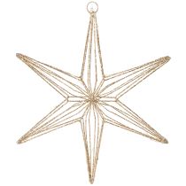 Article Étoile LED décorative en fil métallique suspendue 32 cm intérieur