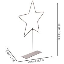 Article Étoile LED sur pied avec boîtier à piles pour décoration intérieure, H 46 cm, noir