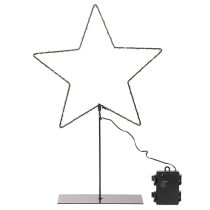 Article Étoile LED sur pied avec boîtier à piles pour décoration intérieure, H 46 cm, noir