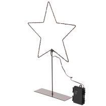 Article Étoile LED sur pied avec boîtier à piles pour décoration intérieure, H 46 cm, noir