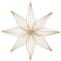 Article Étoile décorative LED en fil métallique à suspendre, 51 cm, dorée, usage intérieur