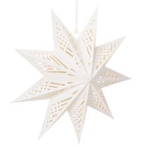 Article Étoile de Noël LED à Suspendre Blanc Chaud Papier Intérieur 38cm