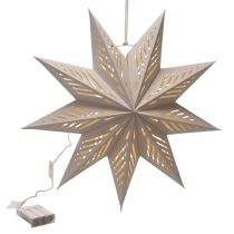 Article Étoile de Noël LED à Suspendre Blanc Chaud Papier Intérieur 38cm