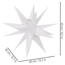 Article Étoile LED Décorative Blanche 40 cm avec Timer, Usage Extérieur Protégé
