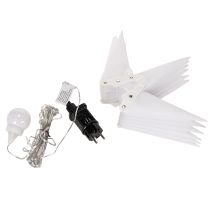 Article Étoile LED Décorative Blanche 40 cm avec Timer, Usage Extérieur Protégé
