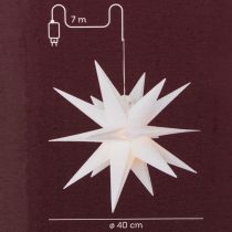 Article Étoile LED Décorative Blanche 40 cm avec Timer, Usage Extérieur Protégé