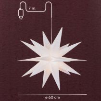 Article Étoile de Noël LED en Plastique, 60 cm, Blanc Chaud, Usage Intérieur et Extérieur Protégé
