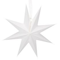 Article Étoile LED à suspendre en plastique avec minuterie, lumière blanc chaud, 38 cm