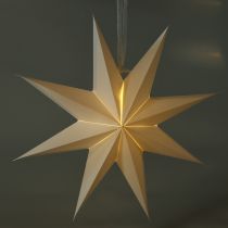 Article Étoile LED à suspendre en plastique avec minuterie, lumière blanc chaud, 38 cm