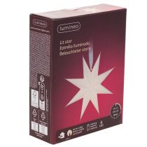 Article Étoile LED à suspendre en plastique avec minuterie, lumière blanc chaud, 38 cm