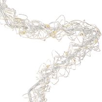 Article Étoile LED à suspendre en métal argenté 70 LED blanc chaud Ø25cm
