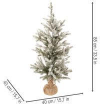 Article Ksapin artificiel enneigé avec 40 LED, base en jute, 85 cm, pour intérieur