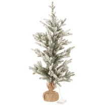 Article Ksapin artificiel enneigé avec 40 LED, base en jute, 85 cm, pour intérieur