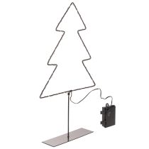 Article Sapin de Noël LED en métal, 47 cm, éclairage micro-LED blanc chaud, décoration de table intérieure