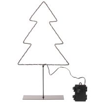 Article Sapin de Noël LED en métal noir, 47 cm, intérieur, fonctionnant sur piles
