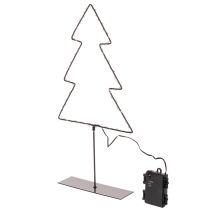 Article Sapin de Noël LED en métal noir, 47 cm, intérieur, fonctionnant sur piles
